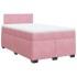 Cama box spring con colchón terciopelo rosa 120x200