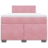 Cama box spring con colchón terciopelo rosa 120x200