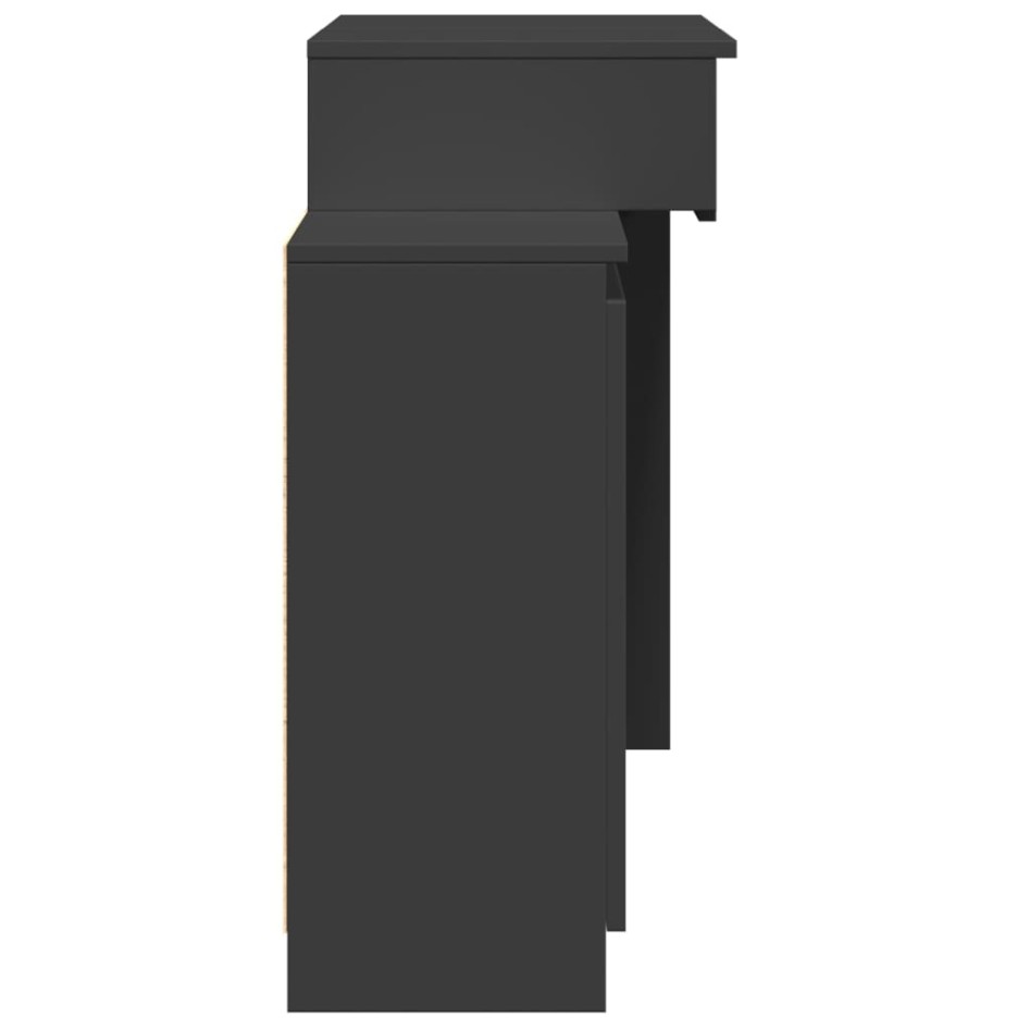 Tocador con luces LED negro 115x37x110,5