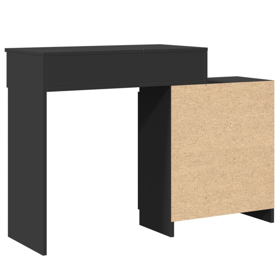 Tocador con luces LED negro 115x37x110,5