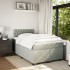Cama box spring con colchón terciopelo gris claro 120x200
