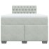 Cama box spring con colchón terciopelo gris claro 120x200