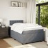 Cama box spring con colchón terciopelo gris oscuro 120x200