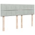 Cama box spring con colchón terciopelo gris claro 140x190