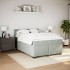 Cama box spring con colchón terciopelo gris claro 140x190