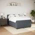 Cama box spring con colchón terciopelo gris oscuro 140x190