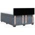 Cama box spring con colchón terciopelo gris oscuro 140x190