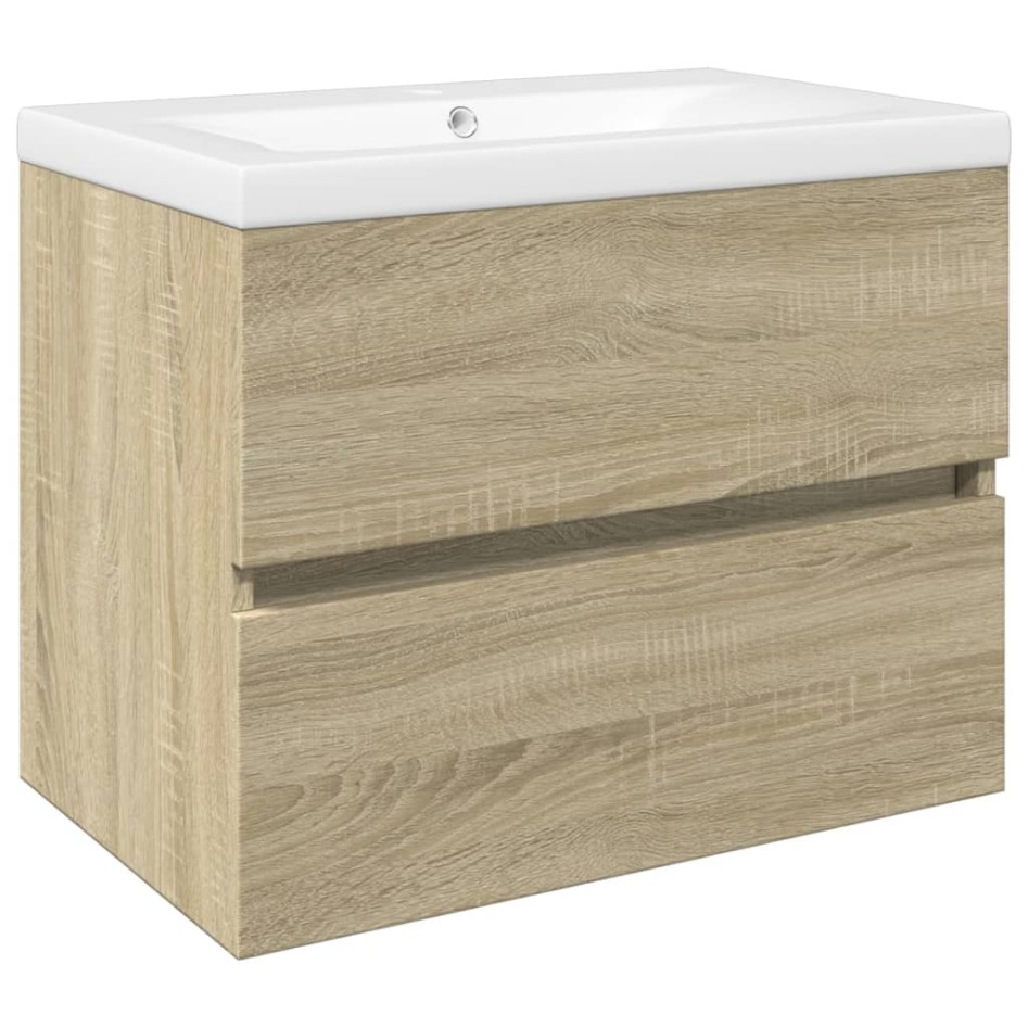 Set de muebles de baño 2 pzas cerámica y madera de