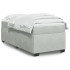 Cama box spring con colchón terciopelo gris claro 100x200