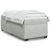 Cama box spring con colchón terciopelo gris claro 100x200 cm