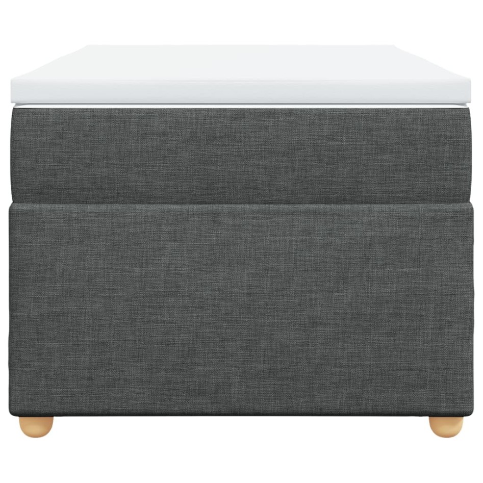 Cama box spring con colchón tela gris oscuro 100x200