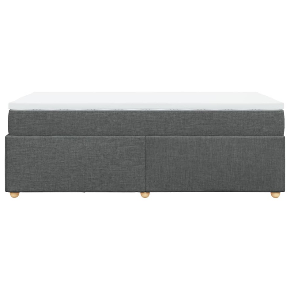 Cama box spring con colchón tela gris oscuro 100x200