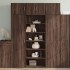 Aparador alto madera contrachapada marrón roble 70x41x185
