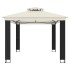 Cenador con doble techo tela crema 3,94x2,96