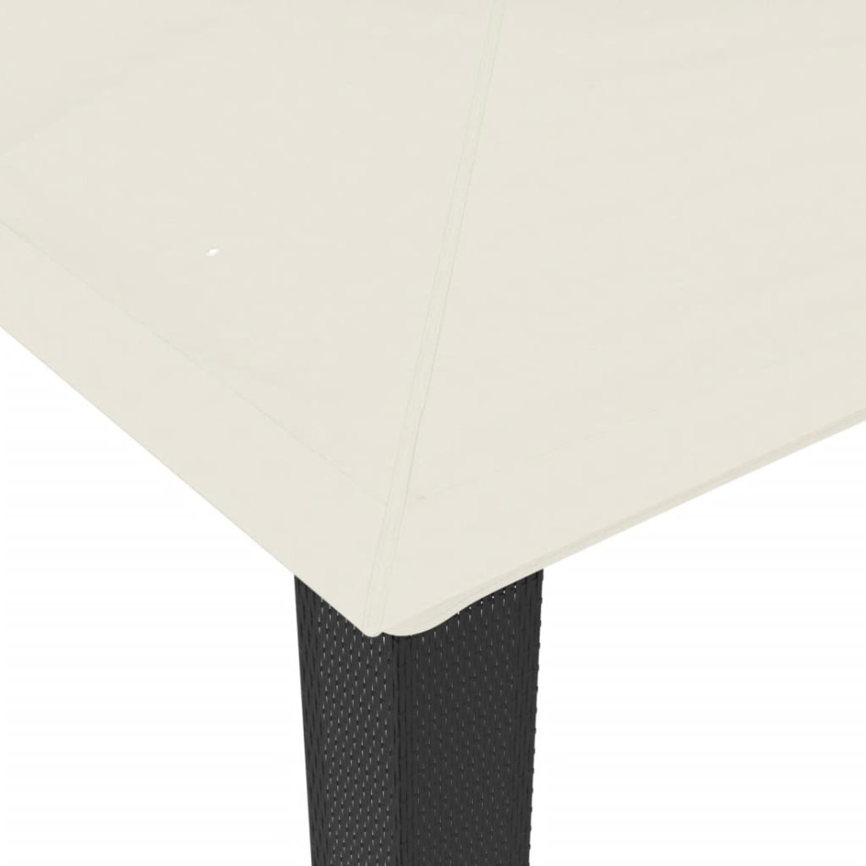 Cenador con doble techo tela crema 3,94x2,96