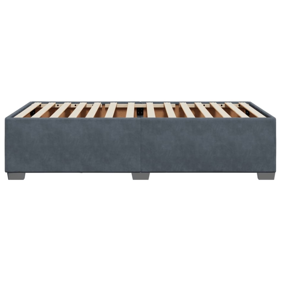 Estructura de cama sin colchón terciopelo gris oscuro 80x200