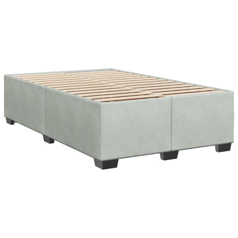 Estructura de cama sin colchón terciopelo gris claro 120x200