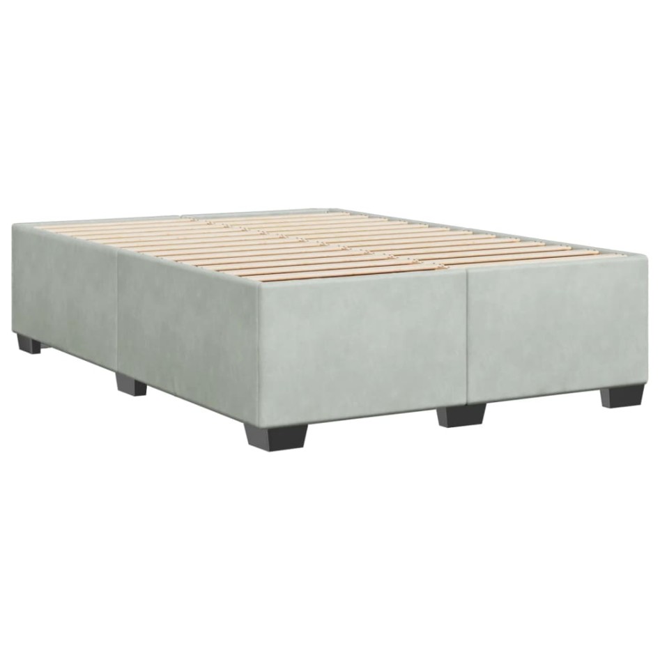 Estructura de cama sin colchón terciopelo gris claro 140x190