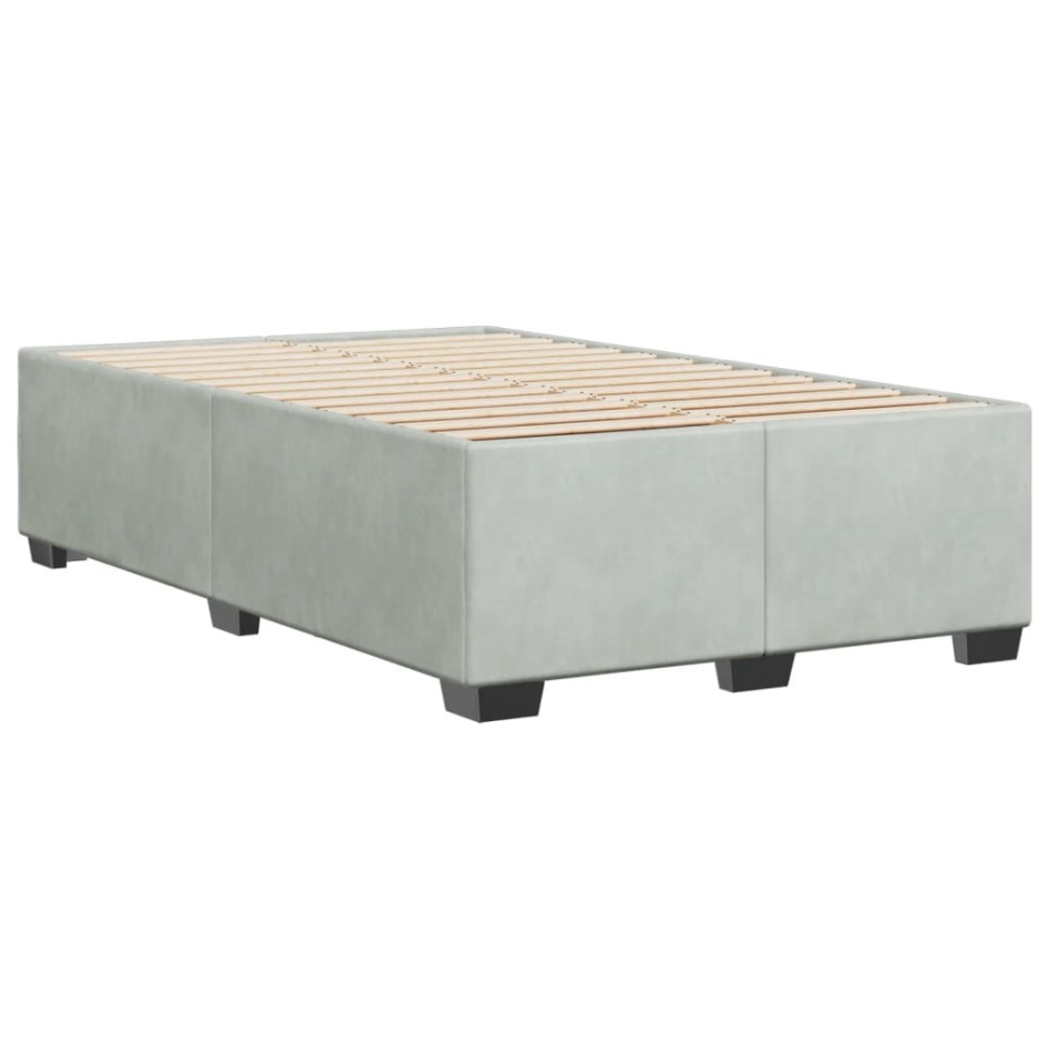 Estructura de cama sin colchón terciopelo gris claro 120x190