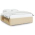 Cama sin colchón tela color crema 180x200