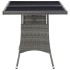 Mesa de jardín ratán sintético gris 140x80x74
