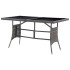 Mesa de jardín ratán sintético gris 140x80x74