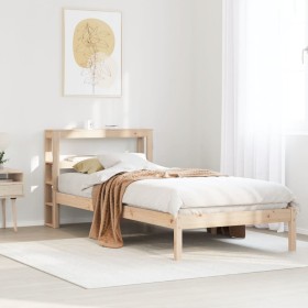 Estructura de cama sin colchón madera maciza de pino 100x200