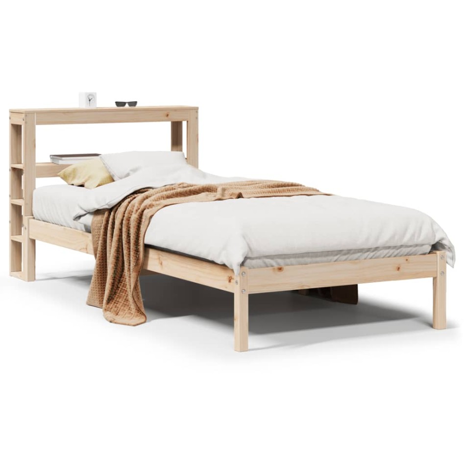 Estructura de cama sin colchón madera maciza de pino 100x200
