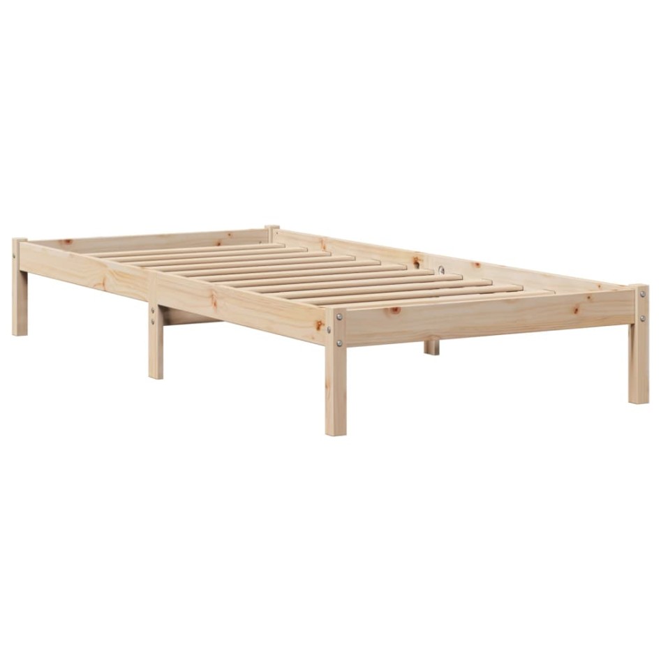 Estructura de cama sin colchón madera maciza de pino 100x200