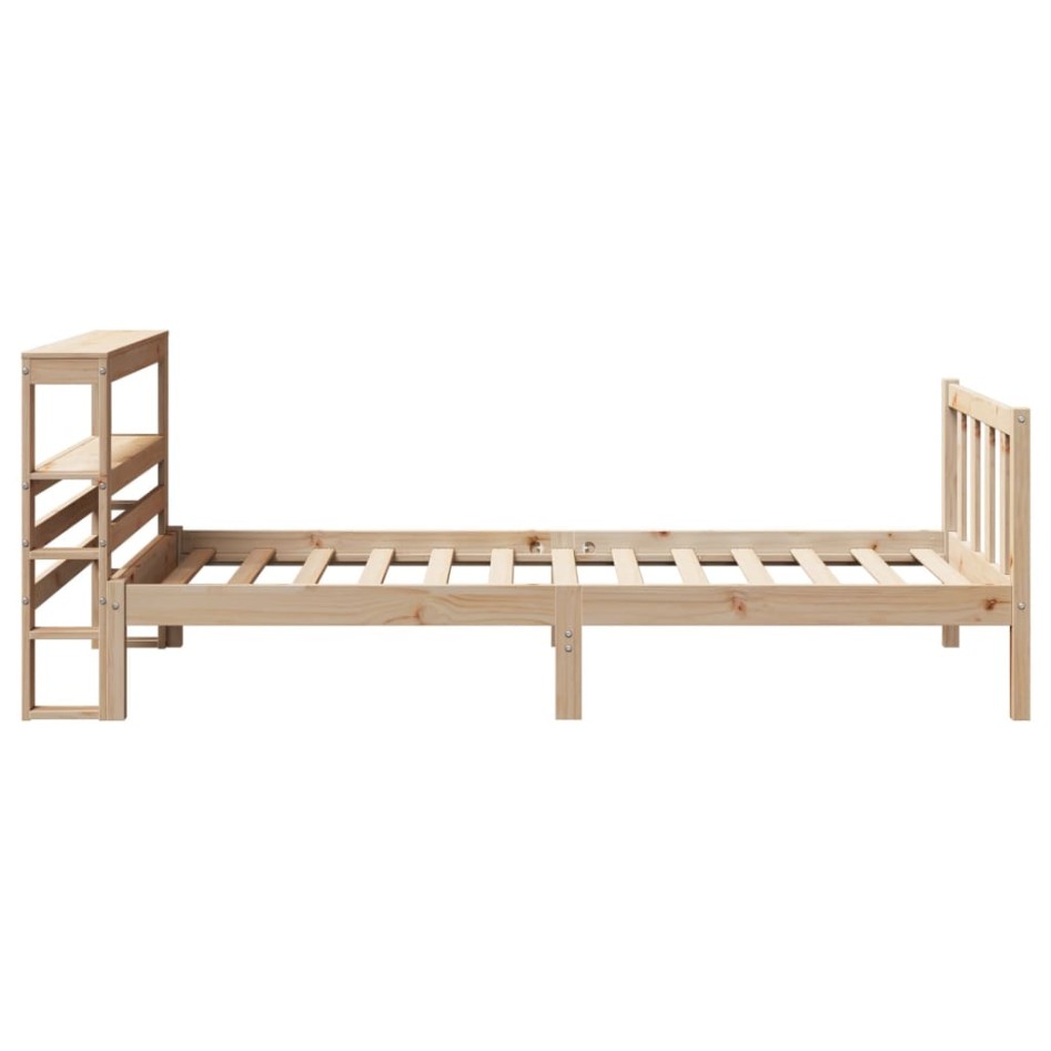 Estructura de cama sin colchón madera maciza pino 75x190