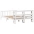Estructura de cama sin colchón madera de pino blanca 150x200