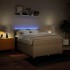 Cama box spring con colchón tela color crema 140x190
