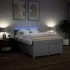 Cama box spring con colchón tela gris claro 140x190