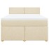 Cama box spring con colchón tela color crema 140x200