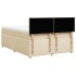 Cama box spring con colchón tela color crema 140x200