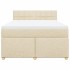 Cama box spring con colchón tela color crema 140x200