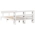 Estructura de cama sin colchón madera de pino blanca 140x190