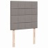 Cama box spring con colchón tela gris taupe 90x190