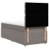 Cama box spring con colchón tela gris taupe 90x190