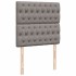 Cama box spring con colchón tela gris taupe 90x190