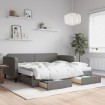 Sofá cama nido con cajones tela gris oscuro 90x190 cm