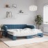 Sofá cama nido con colchón terciopelo azul 100x200