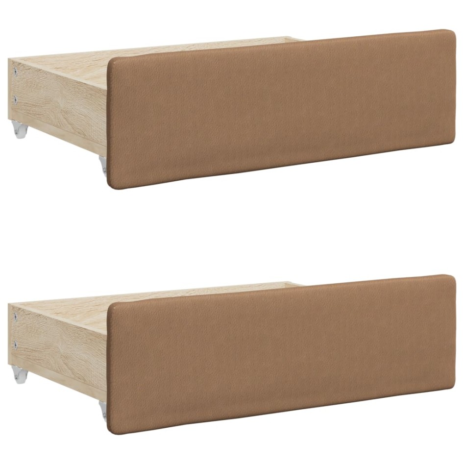 Sofá cama nido con cajones cuero sintético cappuccino 90x200