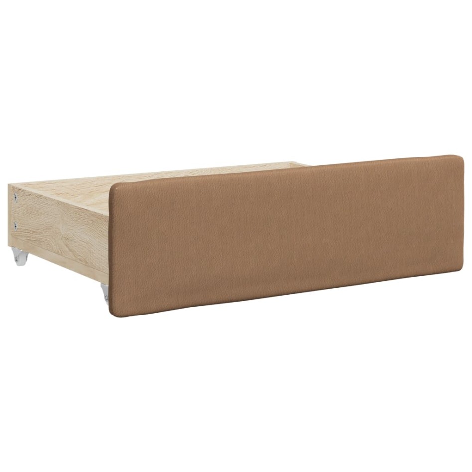 Sofá cama nido con cajones cuero sintético cappuccino 90x200