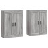 Armarios de pared 2 uds madera de ingeniería gris
