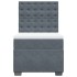 Cama box spring con colchón terciopelo gris oscuro 90x190