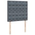 Cama box spring con colchón terciopelo gris oscuro 90x190