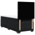 Cama box spring con colchón cuero sintético negro 90x190