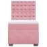 Cama box spring con colchón terciopelo rosa 90x200