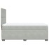 Cama box spring con colchón terciopelo gris claro 100x200